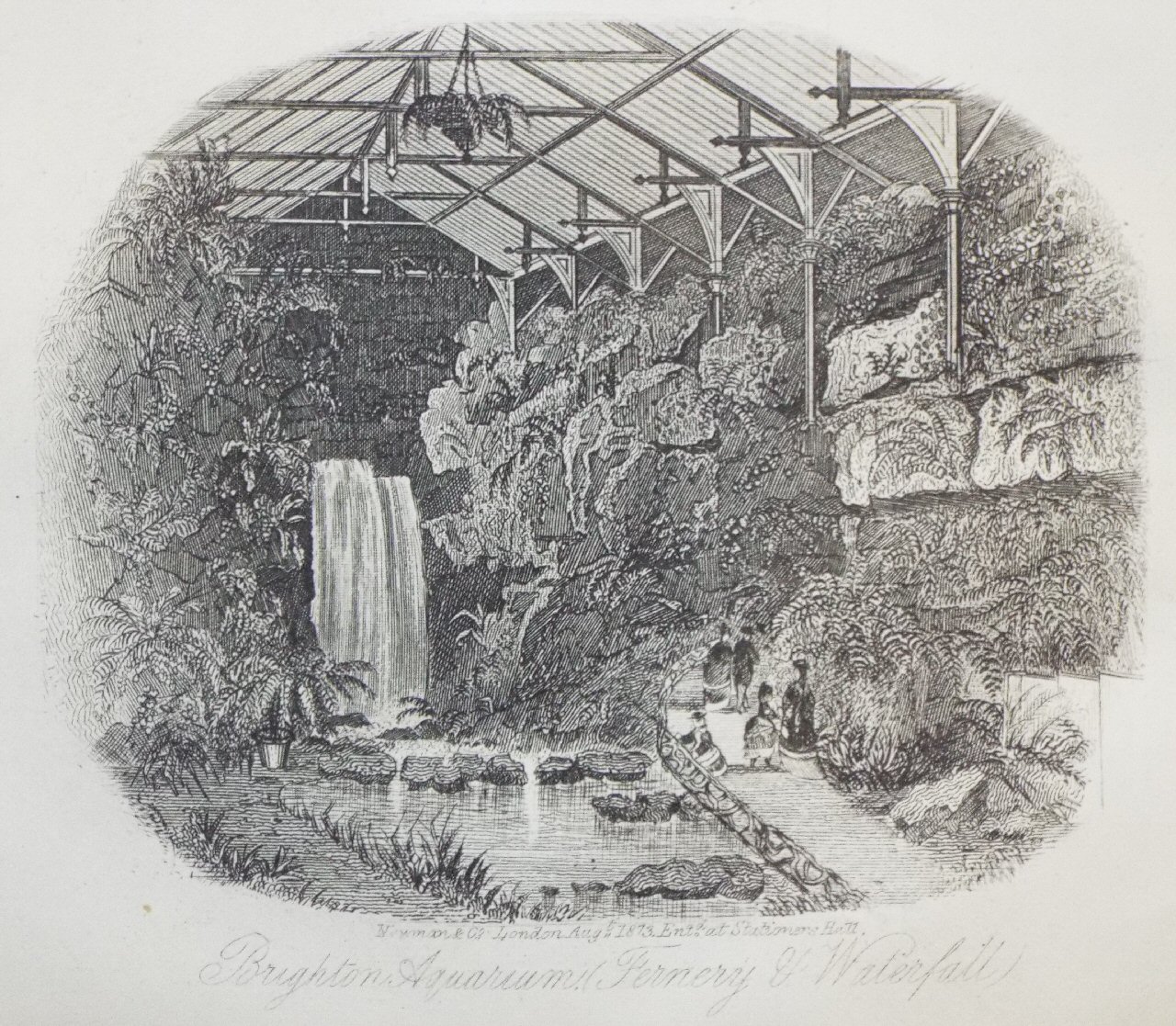 Steel Vignette - Brighton Aquarium, (Fernery & Waterfall). - Newman